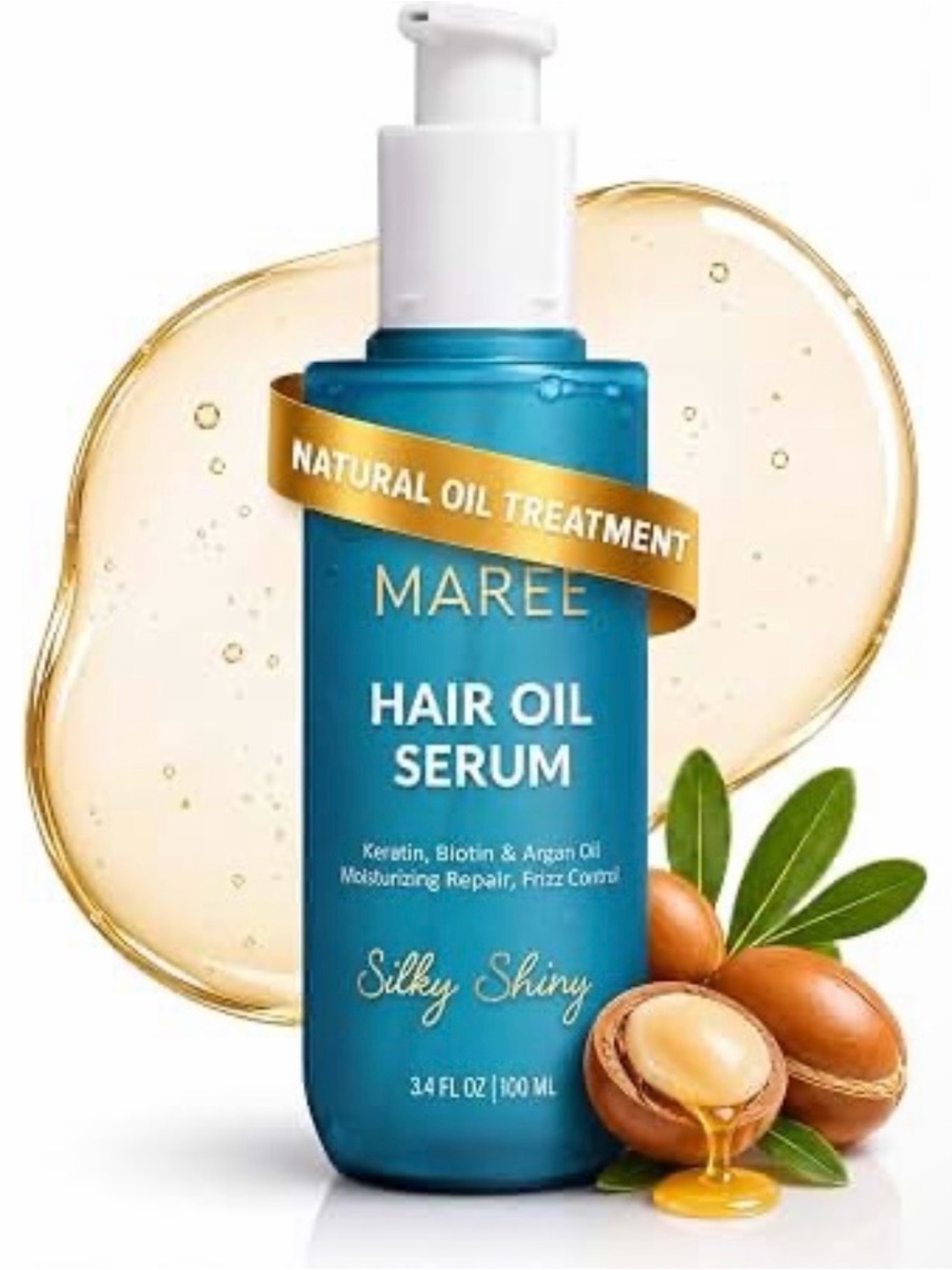 MAREE Hair Oil Serum w/ Keratin, Biotin & Argan Oil for Silky Shiny Hair - NIB